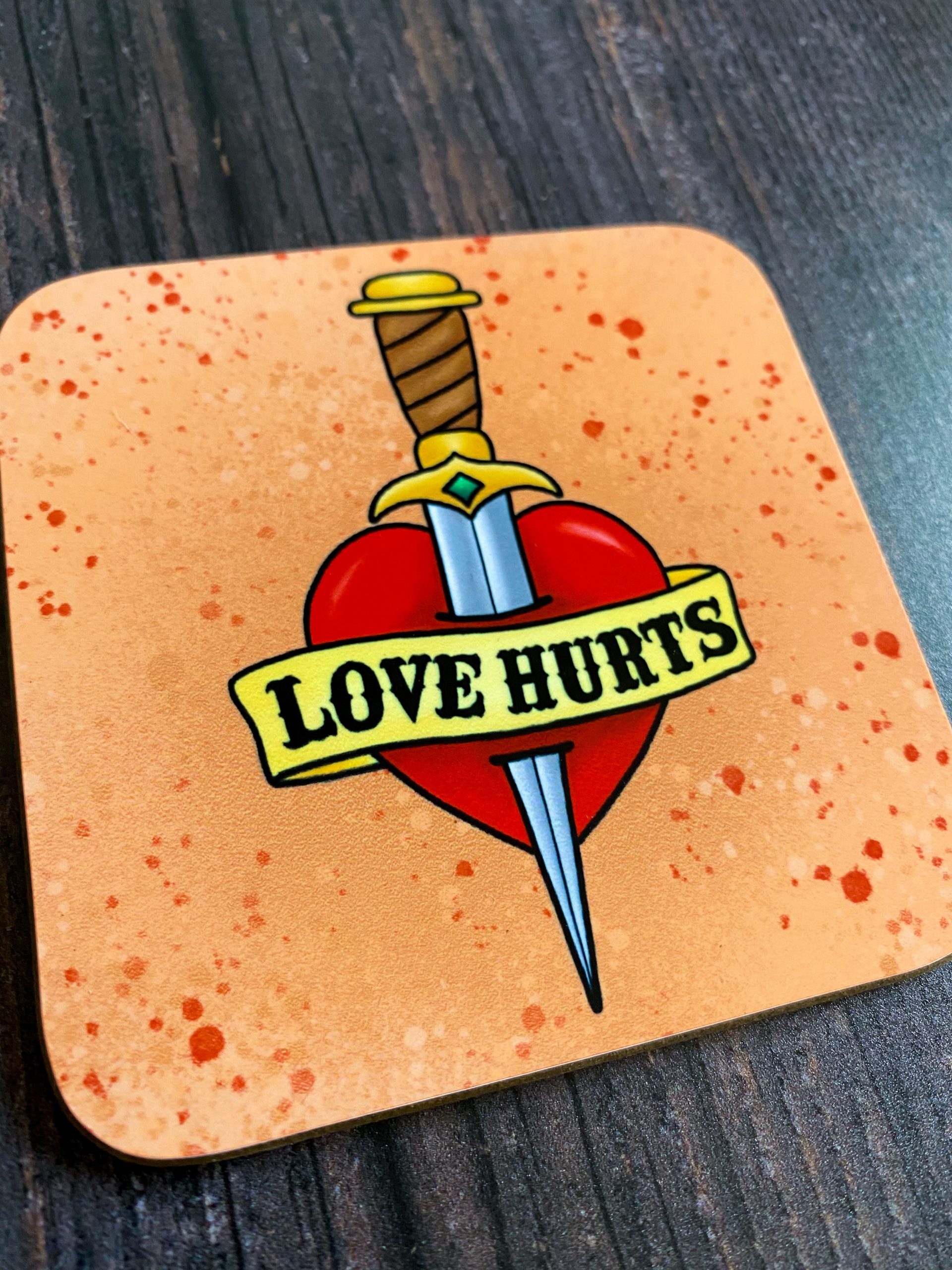 Love Hurts Tattoo Coasters - Smash & Grab